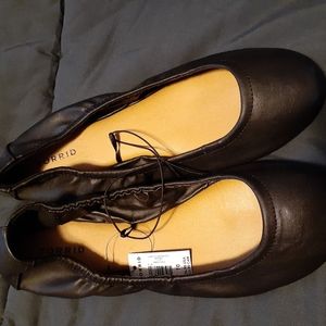 Faux leather flats.